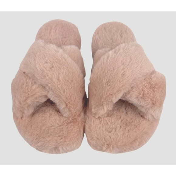 Hunter Crossover Slide Slippers Flatform Womens 9 Cozy Faux Fur Azalea Pink - Picture 4 of 7